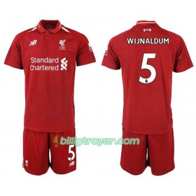 Billige Fotballdrakter Liverpool WIJNALDUM 5 Barn Hjemmedraktsett 2018/19 Kortermet
